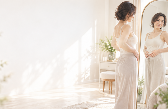 40代のお腹痩せは、体重より見た目を重視してもいいですか？ | 浅草の痩身エステならPARADIS